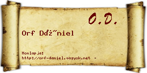 Orf Dániel névjegykártya